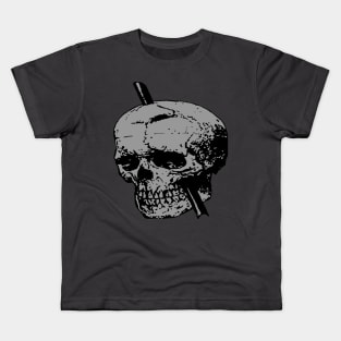 Grey Skull of Phineas Gage With Tamping Iron Kids T-Shirt